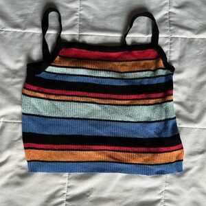 Striped Multicolor Ribbed Tank Top